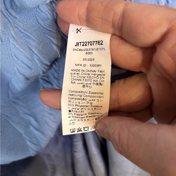 3/$20 SHEIN Blue Calf Length Faux Wrap Short Sleeve Dress - Picture 4 of 4